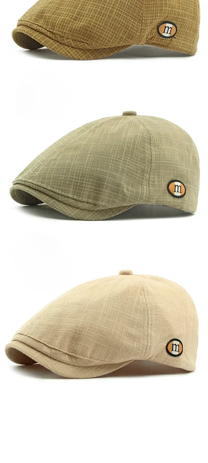 2025 New Hats for Men and Women Wearing British Retro Beret Hat Fashion Casual Berets Caps for Women Solid Color Adjustable Cap