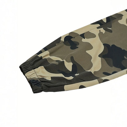[Trendy Camo Cargo Pants] Camo Cargo Pants - Men's Trendy Casual Regular Fit Trousers With Side Pocket For Outdoor Activities - Premium Kiosk