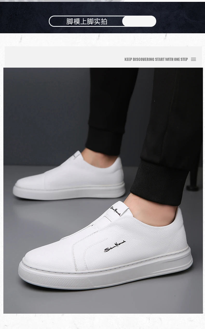 2025 Summer New Mens Loafers Trend Concise Casual Shoes Fashion Urban Leisure Leather Shoes Comfortable Convenient Board Shoes