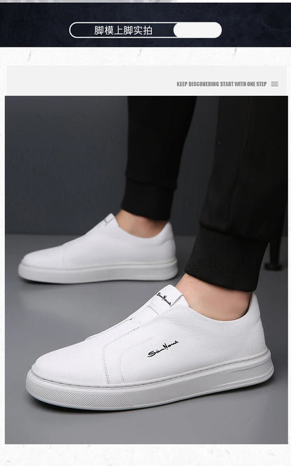 2025 Summer New Mens Loafers Trend Concise Casual Shoes Fashion Urban Leisure Leather Shoes Comfortable Convenient Board Shoes