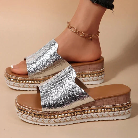 Women Platform Slippers Shoes for Women 2025 Summer Plus Size 36-43 Wedges Sandals Woman Thick Bottom Non Slip Casual Sandles