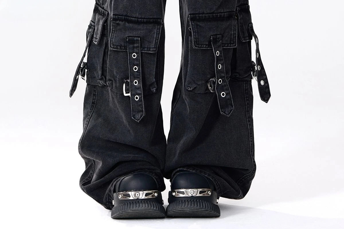 Women's Black  Baggy Cargo Jeans Harajuku Oversize Denim Trousers Y2k 90s Vintage 2000s  Jean Pants Trashy Clothes 2025 - Premium Kiosk