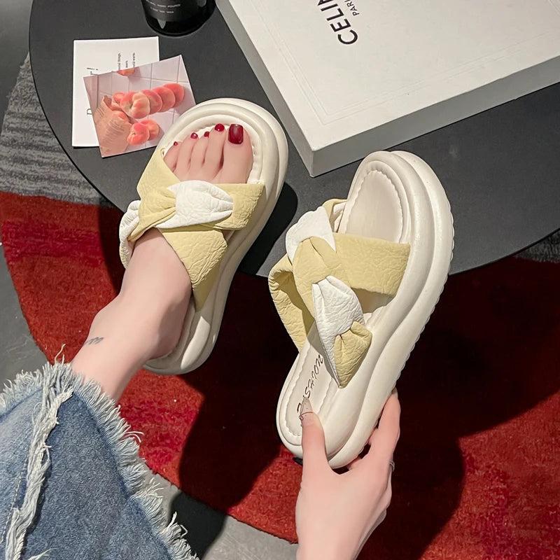 Women's Slippers Fashion Spring and Summer Outdoor Color-blocking Fashion, Versatile and Trendy Brand Flat Anti-slip Sandals - Premium Kiosk