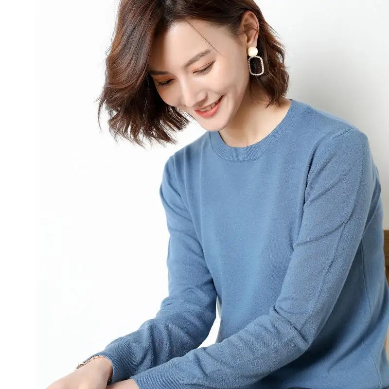 Women Sweaters 2024 O-neck Long Sleeve Autumn Winter Pullovers Fashion Korean Sweaters Bottoming Shirts Slim Knitwear Jumpers
