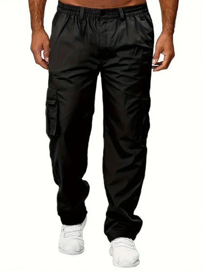 Men's Cargo Pants Sweatpants Outdoor Loose Straight Long Trousers Summer Casual Multi-Pocket Durable Workwear Male Trousers - Premium Kiosk