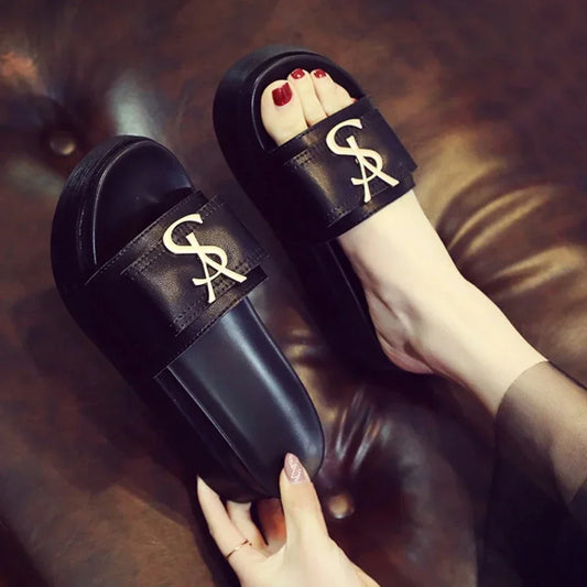 Women Slippers Summer Anti-slip Shoes Platform Design Trend Casual Fashion Sandals Casual Outside Non-slip Slippers Slides Women