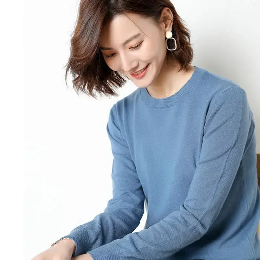 Women Sweaters 2024 O-neck Long Sleeve Autumn Winter Pullovers Fashion Korean Sweaters Bottoming Shirts Slim Knitwear Jumpers