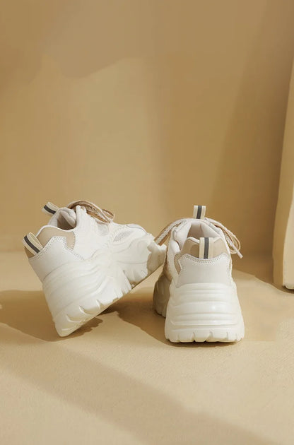 Women's thick bottom daddy shoes summer breathable mesh small white shoes girls casual shoes heightened thin sports board shoes