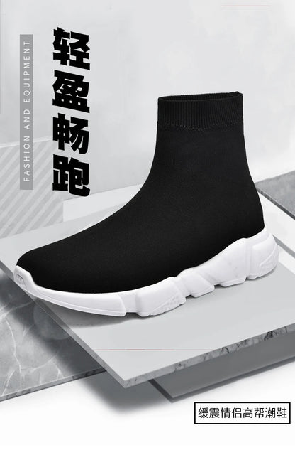 2025 Black High Top Sneakers Men Women Classic Designer knit Men's Casual Sneakers Fashion Comfy Slip-on Women's Sports Shoes