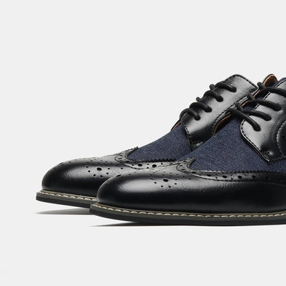 2025 New Brogue Dress Shoes Man Wedding Leather Social Shoe Male