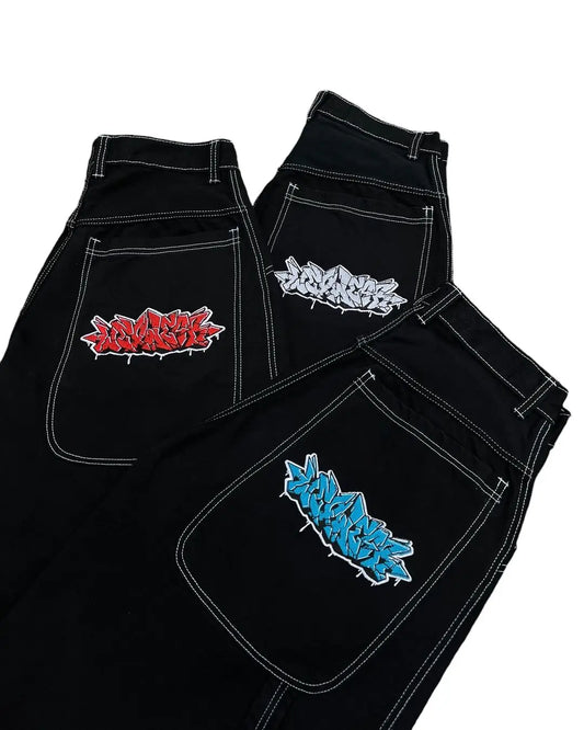 Wexwear Embroidery Skate Cargo Jeans Denim Shorts Baggy Retro Y2k Harajuku Gym Basketball Shorts Streetwear Men Clothing - Premium Kiosk