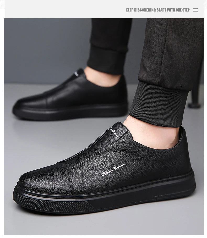 2025 Summer New Mens Loafers Trend Concise Casual Shoes Fashion Urban Leisure Leather Shoes Comfortable Convenient Board Shoes