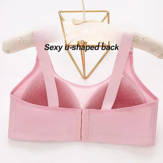 Women Plus Size 36-44 Comfortable No Steel Fashion Bralette Tops Middle Aged Lingerie Soft Solid Push Up Underwear Mother Bra