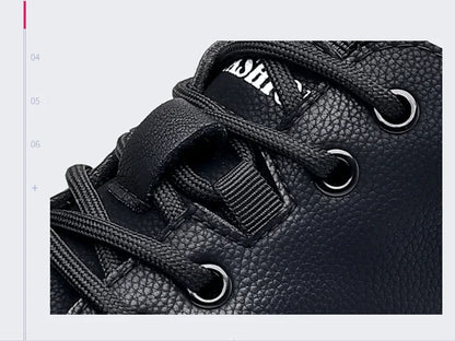 2025 New Designer Black Platform Sneakers for Men Fashion Casual Spring Autumn Soft Sole Cow Leather Shoes Man Zapatos De Hombre