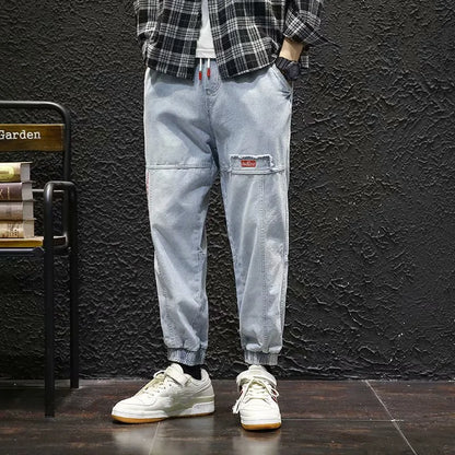 2024 New Men Streetwear Hip Hop Cargo Pants Mens Jeans Elastic Harem Joggers Pants Autumn Spring Trousers Men Clothing S-4XL - Premium Kiosk