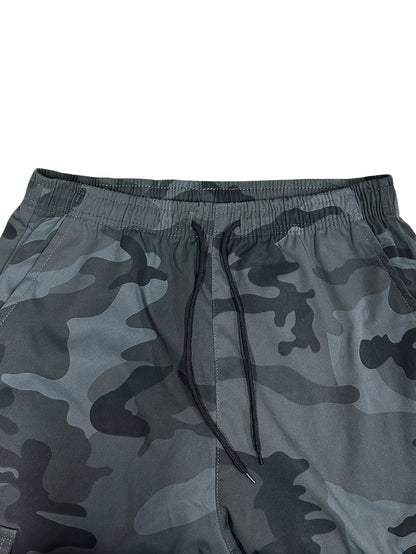 [Trendy Camo Cargo Pants] Camo Cargo Pants - Men's Trendy Casual Regular Fit Trousers With Side Pocket For Outdoor Activities - Premium Kiosk