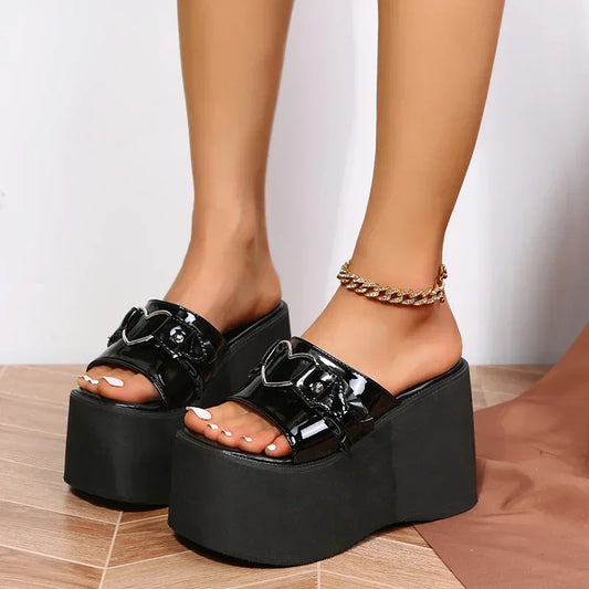 Women Slippers 2024 New Summer Trend Fashion Sandals Platform Wedges Goth Woman Slippers Luxury Slide Women Zapatos De Mujer - Premium Kiosk
