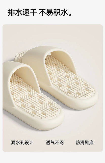 2025New Bathroom slippers for women: Quick-drying, anti-slip, hollowed-out, comfortable to step on, massage for couples, for men - Premium Kiosk