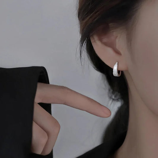 925 Sterling Silver Earrings For Women Trendy Simple Geometry Earring Jewelry Prevent Allergy Party Accessories