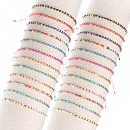 12pcs Multi-Color Bracelets Set Small Beads Charms Bracelet Adjustable Rope Bracelet Jewelry for Girls Women