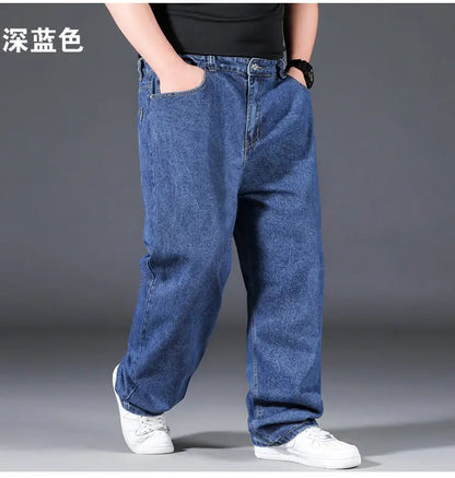 10XL Oversize Wide Legs Jeans Men Soft Cotton Cargo Jeans Plus Size Baggy Men's Trousers Fashion Streetwear Working Jeans Man - Premium Kiosk
