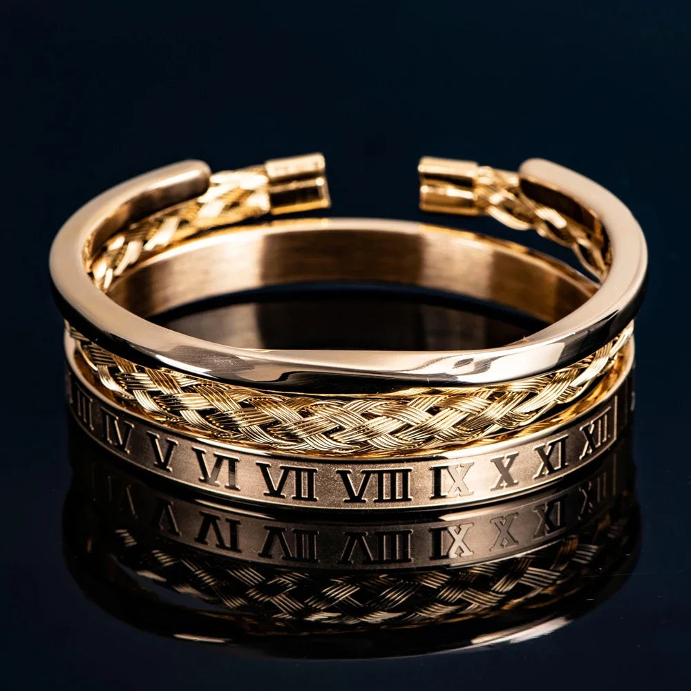 3pcs/set Luxury Set Trendy customized Bracelets wholesale Men Jewelry Bracelets
