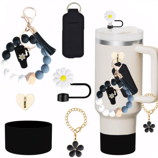 6PCS Cup Accessories Set for Stanley Cup tumbler with handle Including Silicone Straw Topper and Boot, Spill Proof Stopper ﻿