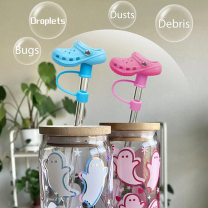 1PC Cute Silicone Straw Covers for Stanley Cups Reusable 10mm Topper Dust-Proof Spill-Proof Cap Compatible with Stanley 30/40oz