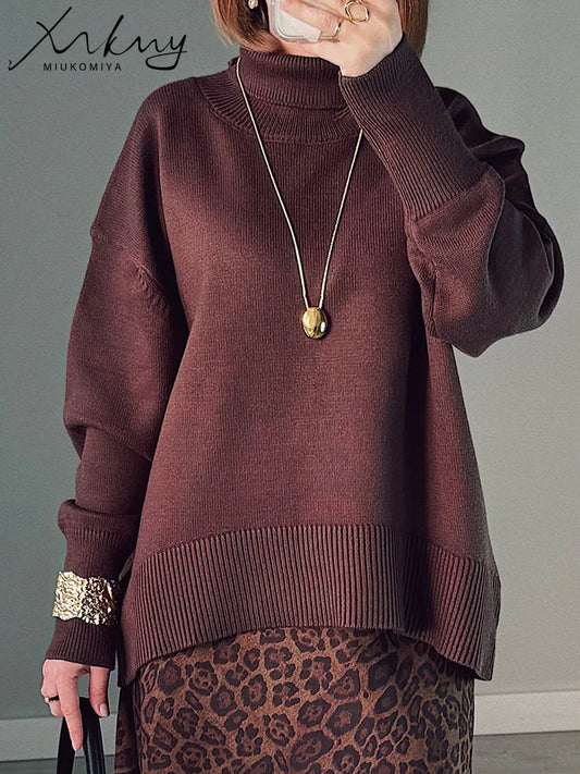 Winter Coffee Sweaters Women Oversize Turtleneck Warm Pullovers Thick Christmas Sweaters For Women Oversized Sweater And Jumpers