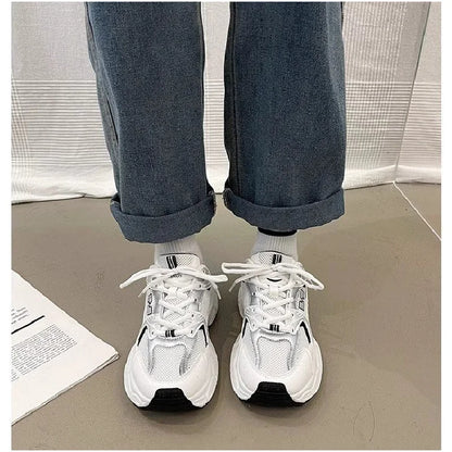 Women's Fashion Dad Shoes -Platform Mesh Running Sneakers，Breathable Casual Sports Shoes for Students，Everyday Training Shoes