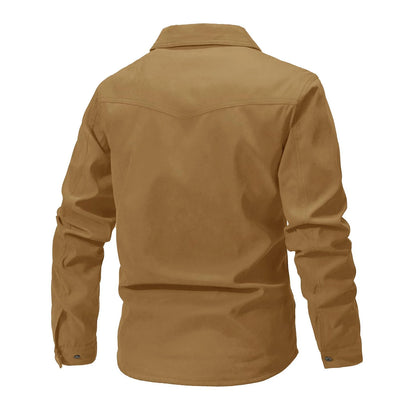 Casual Men's Jacket Men's Jackets Spring Flannel Lined Shirt Coat  Men's Jackets Windproof Western Cowboy Casual Coat