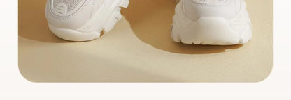 Women's thick bottom daddy shoes summer breathable mesh small white shoes girls casual shoes heightened thin sports board shoes