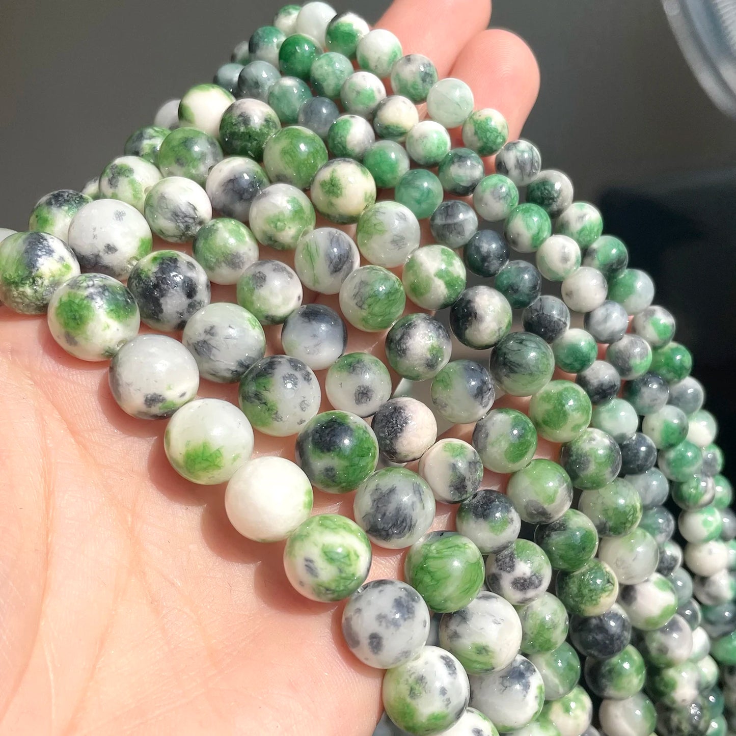 4-12mm Persian Jades Beads Smooth Spacer Jasper Stone Beads Loose Round for Jewelry Charms Bracelets Making DIY Accessory