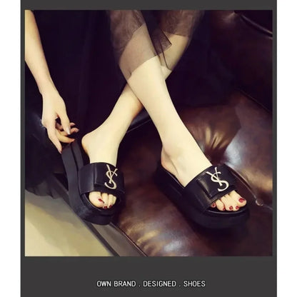 Women Slippers Summer Anti-slip Shoes Platform Design Trend Casual Fashion Sandals Casual Outside Non-slip Slippers Slides Women