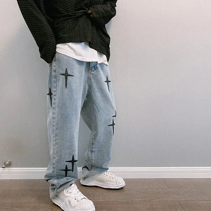 Jeans Men Wide Leg Cargo Pants Streetwear Baggy Men Korean Fashion Loose Straight Male Clothing Y2K Hip Hop Style Male Trousers - Premium Kiosk