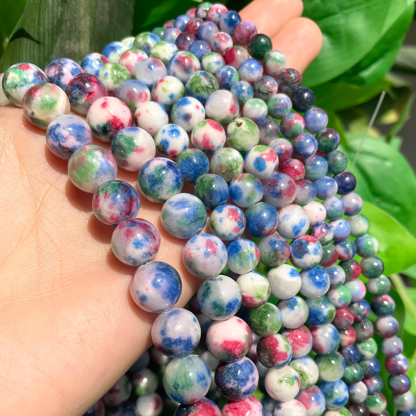 4-12mm Persian Jades Beads Smooth Spacer Jasper Stone Beads Loose Round for Jewelry Charms Bracelets Making DIY Accessory