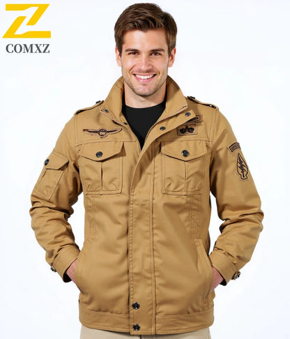 2025 Mens Jacket Fashion Trend Workwear Vintage Coat Winter Warm Windproof Casual Outwear Military jacket pilot