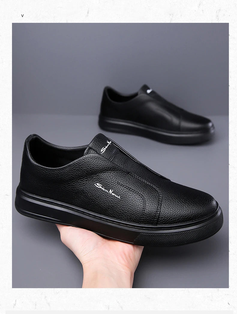 2025 Summer New Mens Loafers Trend Concise Casual Shoes Fashion Urban Leisure Leather Shoes Comfortable Convenient Board Shoes