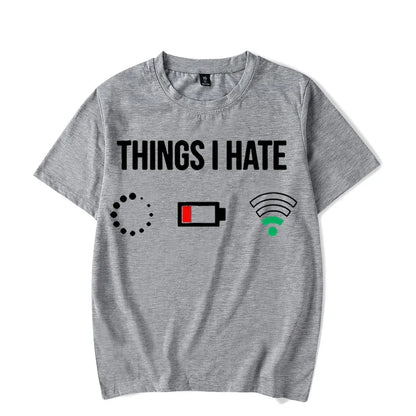 T Shirts for Men Vintage T-shirts Fashion Trend Men Camisas This I Hate Printed T-shirt Luminous Summer T-shirts Tops Camisetas