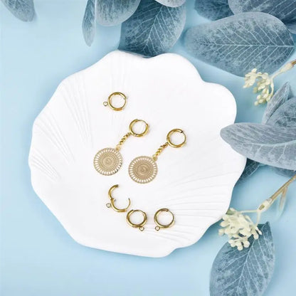 10pcs/lot Stainless Steel DIY Earrings Round Hoop Earring Clasps Fittings Base DIY Jewelry Earrings Making Supplies Finding