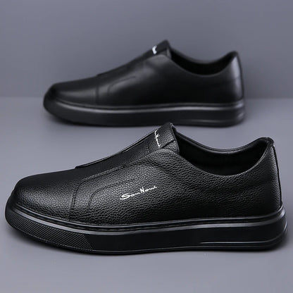 2025 Summer New Mens Loafers Trend Concise Casual Shoes Fashion Urban Leisure Leather Shoes Comfortable Convenient Board Shoes