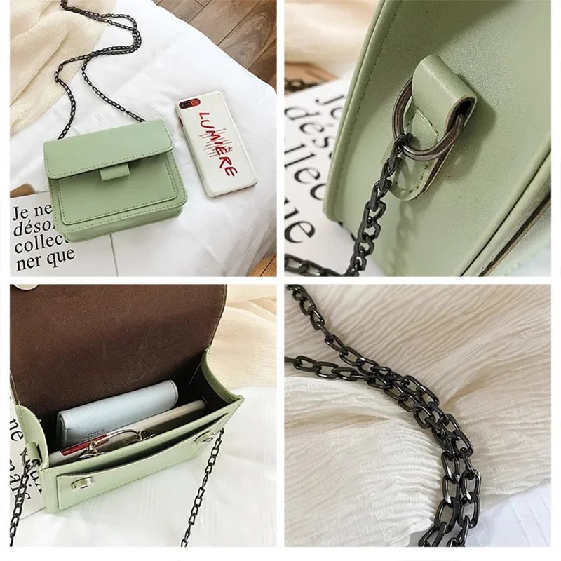 Women's Crossbody Bag New Small Square Bag Trendy Fashion Casual Simple Wide Shoulder Strap Retro One Shoulder Messenger Bag