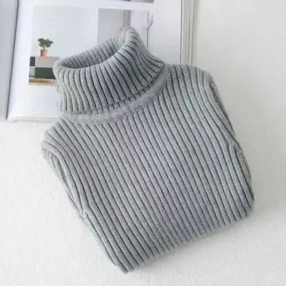 2024 New Sweater Kids Sweaters Autumn Girls Turtleneck Sweaters 1-9Yrs Baby Boys Pullover Winter Knitted Bottoming Boys Sweaters